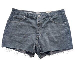Universal Thread High-Waist Distressed Denim Shorts Button-Fly Closure Size 17